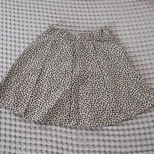 Zara Black & White Leopard Print Miniskirt Skirt - Size Small